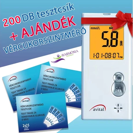 Avital 150 db Tesztcsík + AJÁNDÉK Vércukorszintmérő_avitalakció1