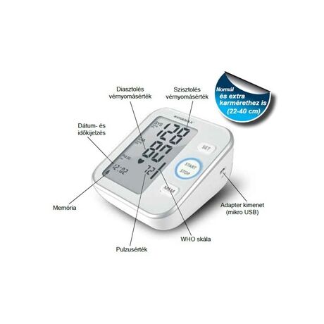 Vivamax felkaros vérnyomásmérő (Extra méretű mandzsettával)-GYV14